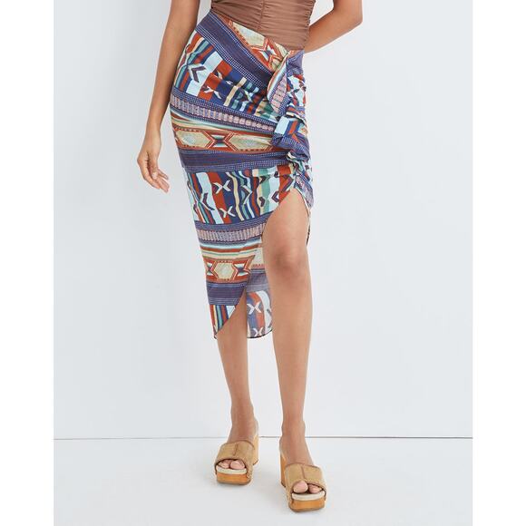 Veronica Beard 'Hazel' Blue Cotton Chevron Skirt Size XS - Picture 1 of 5